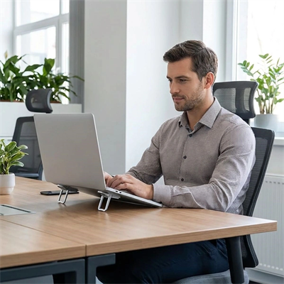 1 Çift Yapışkanlı Katlanabilir Laptop Standı – Mini Notebook Yükseltici, Taşınabilir Kaymaz Laptop Ayağı Bx40