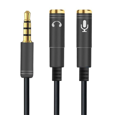 1 Erkek 2 Dişi 3.5 Mm Kulaklık Ve Mikrofon Ayırıcı Çoklayıcı Aux Kablo Bx40