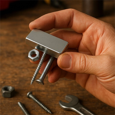 1 adet 40x20x5mm Neodyum Magnet Güçlü N35 Mıknatıs Köşeli Nikel Kaplama