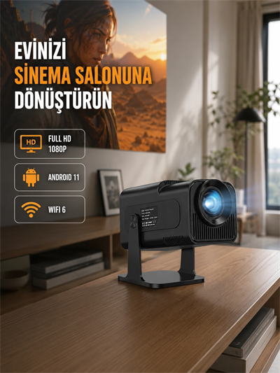 1.5 KG Ağırlığında, 4500 Retro Oyunlu Multimedya Projektör Yeni Nesil