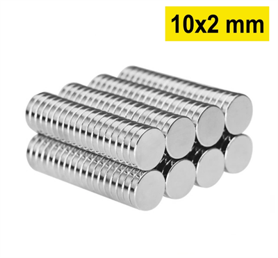 10 Adet 10x2mm Yuvarlak Neodyum Mıknatıs Güçlü Magnet Nikel Kaplamalı