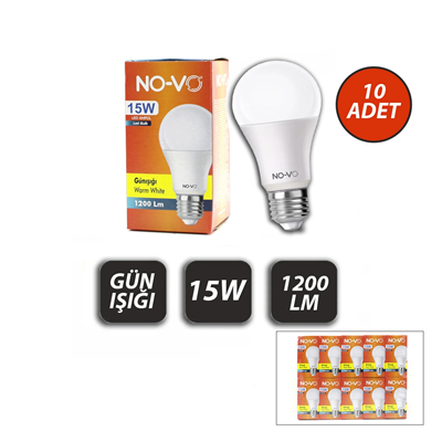 10 Adet 15w Gün Işık Led Ampul 1200lm 3000k 15.000 Saat Ömür Bx40