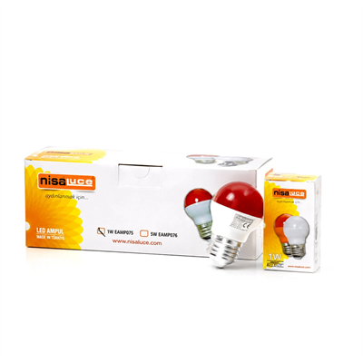 10 Adet 1w E27 Kırmızı Yuvarlak Gece Lambası Led Ampul Eamp-075 Bx40