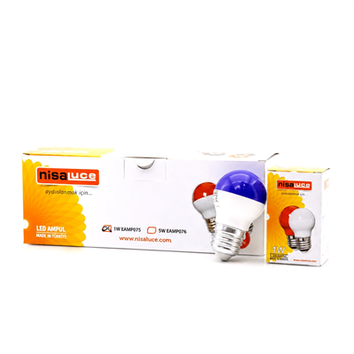 10 Adet 1w E27 Mavi Yuvarlak Gece Lambası Led Ampul Eamp-075 Bx40