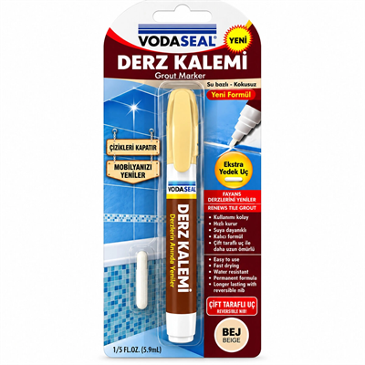 10 Adet Bej Derz Kalemi Su Bazlı - Kokusuz Yedek Uç Bx40