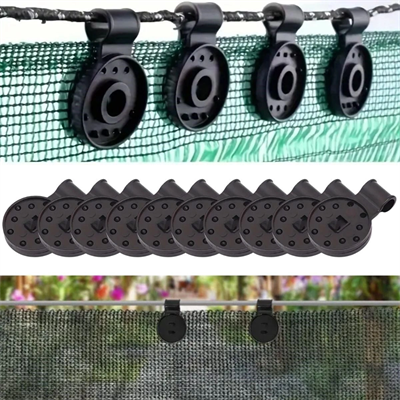 10 Adet Güneşlik Filesi Sabitleme Klipsleri, Gölgelik Bezi ve Brandalar İçin Dayanıklı Plastik Kelepçe Kancaları