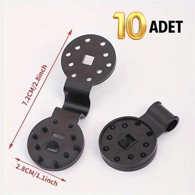 10 Adet Güneşlik Filesi Sabitleme Klipsleri, Gölgelik Bezi ve Brandalar İçin Dayanıklı Plastik Kelepçe Kancaları (3936)