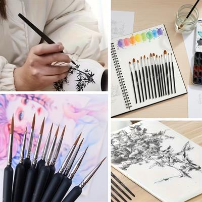 10 Adet Hobi ve Araba Rötüş Fırça Seti – İnce Detay Boyama, Model Yapımı ve Araç Çizik Giderme İçin Çok Amaçlı Fırça Takımı (3936)