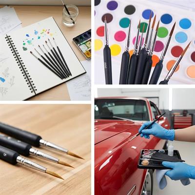 10 Adet Hobi ve Araba Rötüş Fırça Seti – İnce Detay Boyama, Model Yapımı ve Araç Çizik Giderme İçin Çok Amaçlı Fırça Takımı (3936)
