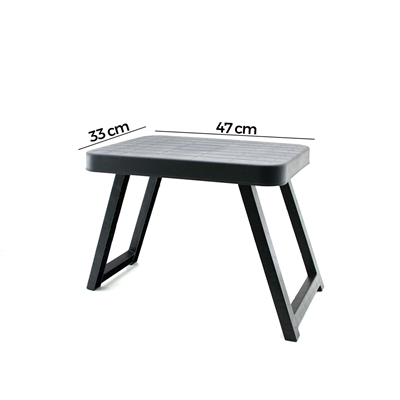 10 Adet Küçük= 47x33cm Kamp - Piknik Masası Siyah Plastik Katlanabilir Ayaklı=38cm Bx40