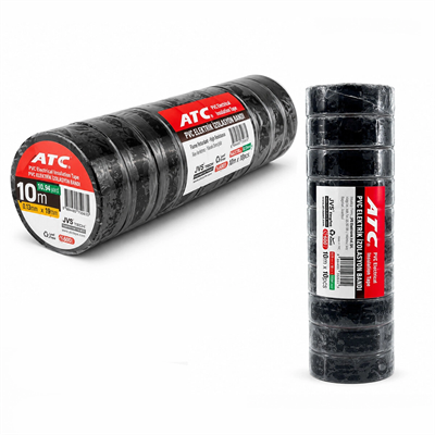 10 Adet Lüx Siyah Pvc İzolasyon Elektrik Bandı 0.13x19x11yds 10mm - 1 Paket Gönderilir - 1 Paket İçinde 10 Adet Bant Vardır Bx40