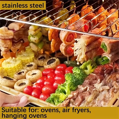 10 Adet Paslanmaz Çelik Mangal Şişi Seti – 20 Cm Metal Çöp Şiş Ve Izgara Şişleri