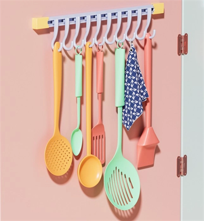 10 Kancalı Raylı Mutfak Ve Banyo Düzenleyici Askı 30 Cm Bx40