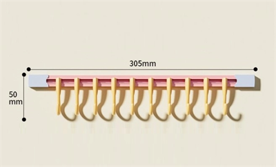 10 Kancalı Raylı Mutfak Ve Banyo Düzenleyici Askı 30 Cm Bx40