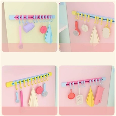 10 Kancalı Raylı Mutfak Ve Banyo Düzenleyici Askı 30 Cm Bx40