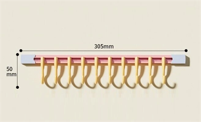 10 Kancalı Raylı Mutfak ve Banyo Düzenleyici Askı 30 cm