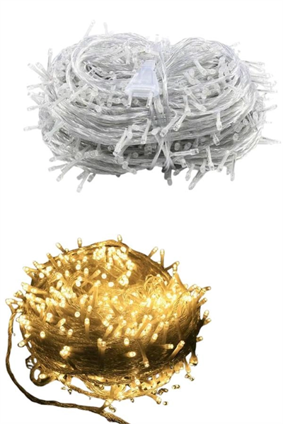 10 Metre Günışığı Led Işık Fişli Dekoratif Sarı Ton Aydınlatma 3 Modlu Led Şerit