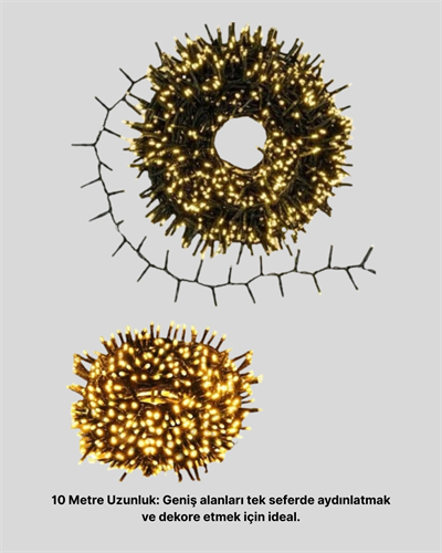 10 Metre LED Işıklı Dekoratif Parti ve Kutlama Aydınlatması