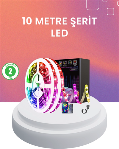 10 Metre Telefon Kontrollü Smart Şerit Led USB RGB Kumandalı