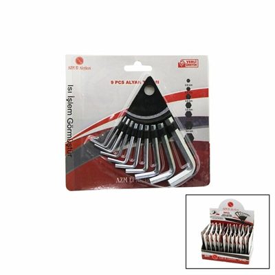 10 Parça  Kartlı Alyan Anahtar Takım Seti120mm-no-1.5-10 Bx40