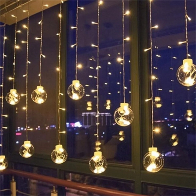 10 Sarkıtlı Kumandalı Dekoratif Top İçi Mini Toplu LED Günışığı Rengi Dekoratif Aydınlatma