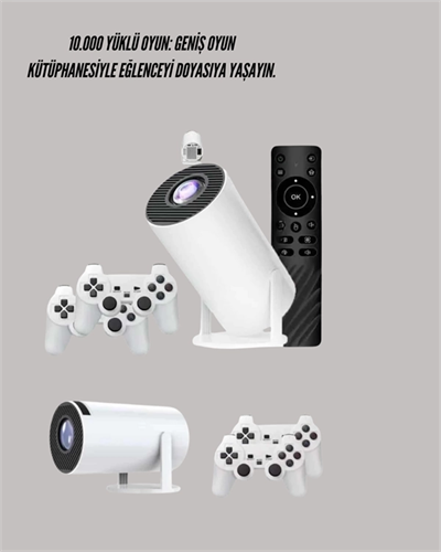 10.000 Oyun Destekli, Çift Kollu 4K Projeksiyon – HDMI, USB, AUX, Ethernet Yok