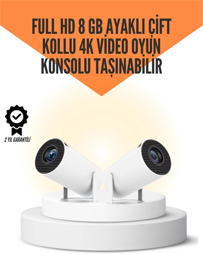 10.000 Oyun Destekli, Çift Kollu 4K Projeksiyon – HDMI, USB, AUX, Ethernet Yok