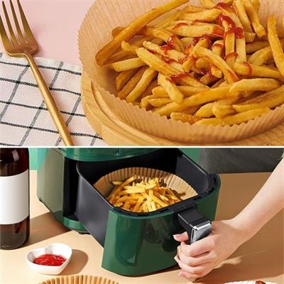 100 Adet  Air Fryer Pişirme Kağıdı Tek Kullanımlık  Yağlı Kağıdı Yuvarlak Tabak Model (3936)