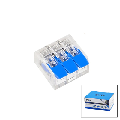 100 Adet 3 Lü 2x2.5 Kablo Geçmeli Mandallı Buat Klemensi Bx40