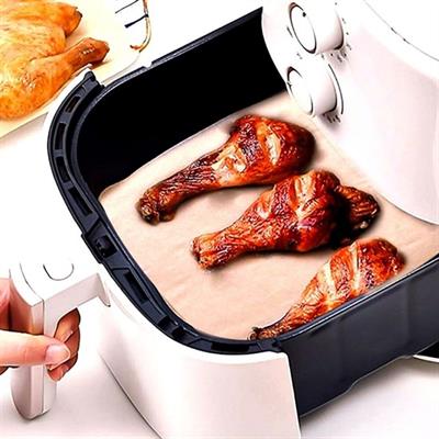 100 Adet Air Fryer Pişirme Kağıdı Tek Kullanımlık Yağ Su Geçirmez Yapışmaz Deliksiz Düz Kare Model (3936)