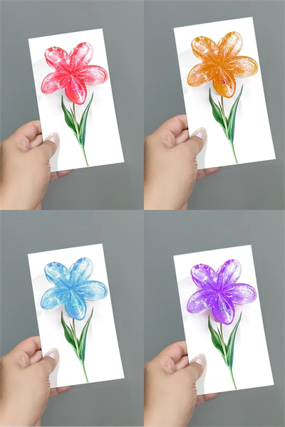 100 Adet Simli Renkli Lotus Toka 8 cm Kına Seti