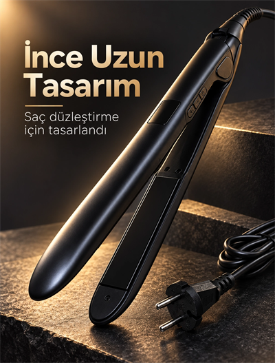 %100 Katı Seramik Plakalı LCD Ekranlı Saç Düzleştirici