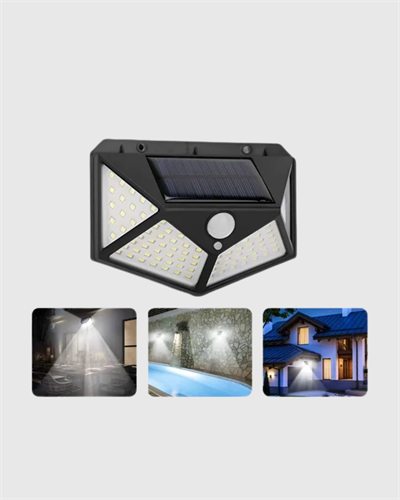 100 LED Güneş Enerjili Bahçe Lambası – PIR Sensörlü, IP65 Su Geçirmez Dış Mekan Aydınlatma
