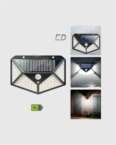 100 LED Güneş Enerjili Bahçe Lambası – PIR Sensörlü, IP65 Su Geçirmez Dış Mekan Aydınlatma