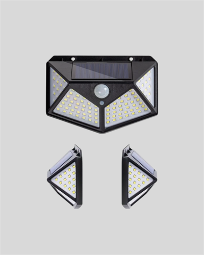 100 LED Solar Lamba Hareket Algılamalı Bahçe Duvar Dış Mekan Aydınlatma