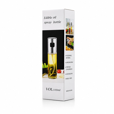 100 Ml Sprey Cam Yağdanlık Krom - Renkli Sprey Kafa - İnce Uzun Şişe Bx40