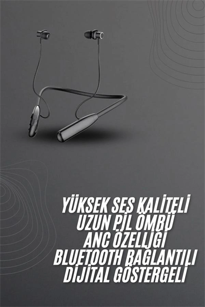 100 Saat Bluetooth Kulaklık Dijital Göstergeli ANC Özelliği Kablolu
