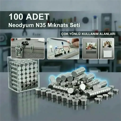 100 lü 8x3mm Yuvarlak Neodyum Mıknatıs