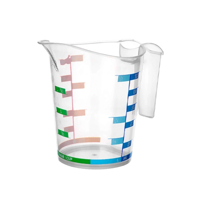 1000 Ml Renkli Dereceli Sert Plastik Mutfak Ölçü Kabı Bx40