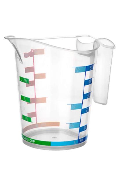 1000 ml Renkli Dereceli Sert Plastik Mutfak Ölçü Kabı (3936)