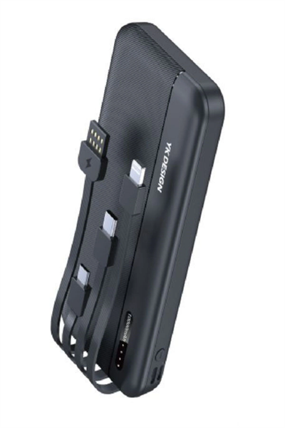 10000 Mah Micro Type-c Usb Lightning 4 Kablolu Hızlı Kablosuz Şarj Powerbank Bx40