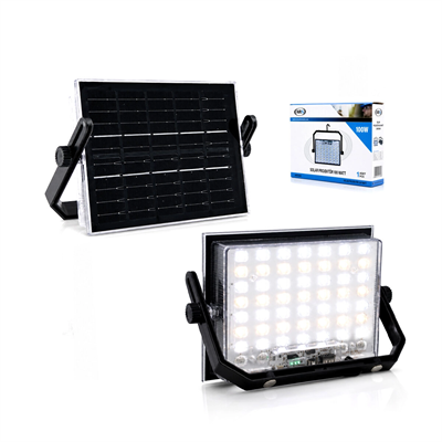 100w Güneş Enerjili Led Işık Solar Projektör - Fener Kamp - Dış Mekan 3 Farklı Led Işık 348960 Lmb Bx40