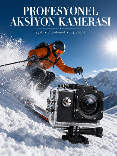 1080P Full HD Spor Kamerası Kompakt ve Dayanıklı Tasarım
