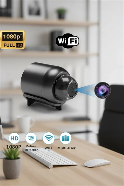 1080P HD WiFi Mini Kamera 120° Geniş Açı Gece Görüşü Manyetik 360° Döner TF Kart Destekli