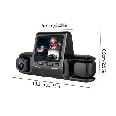 1080P Üçlü Lens Araba Dash Cam Dashcam Ön İç & Arka HD Araba DVR 120 ° Açı Döngü Kaydı Yerçekimi Sensörü (3936)