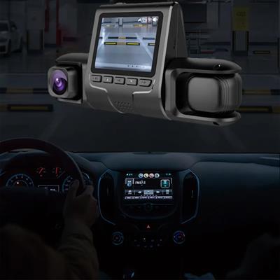 1080P Üçlü Lens Araba Dash Cam Dashcam Ön İç & Arka HD Araba DVR 120 ° Açı Döngü Kaydı Yerçekimi Sensörü (3936)