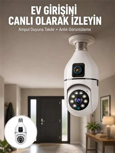 1080P WiFi Ampul Güvenlik Kamerası – Gece Görüş & Uzaktan Erişim Yeni Nesil