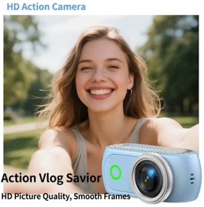 1080p Dijital Video Kamera (32gb) Kart Dijital Vlog Fotoğraf Makinesi Türkçe  Mavi