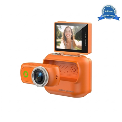 1080p Dijital Video Kamera (32gb) Kart Dijital Vlog Fotoğraf Makinesi  Türkçe  Turuncu