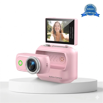 1080p Dijital Video Kamera (32gb) Kart Dijital Vlog Fotoğraf Makinesi  Türkçe Pembe